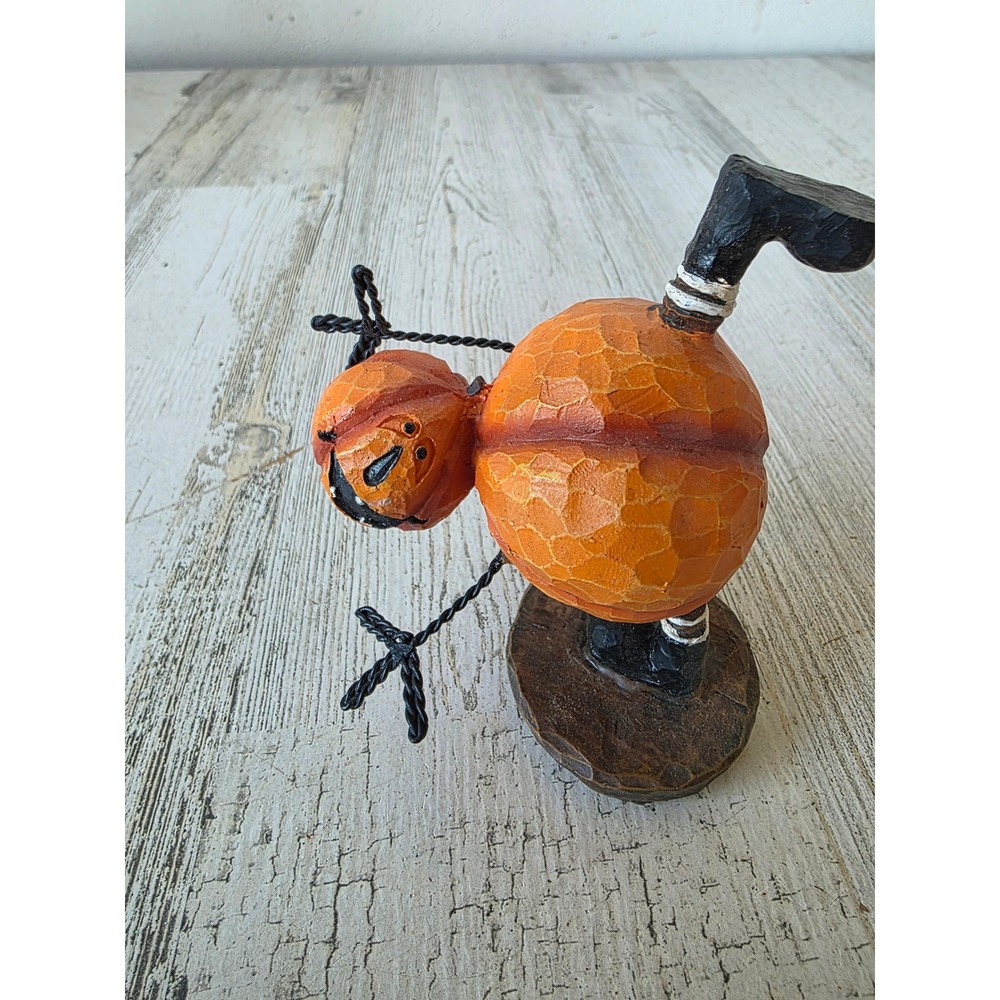 Transpac pumpkin dancing‎ statue figurine Halloween village decor